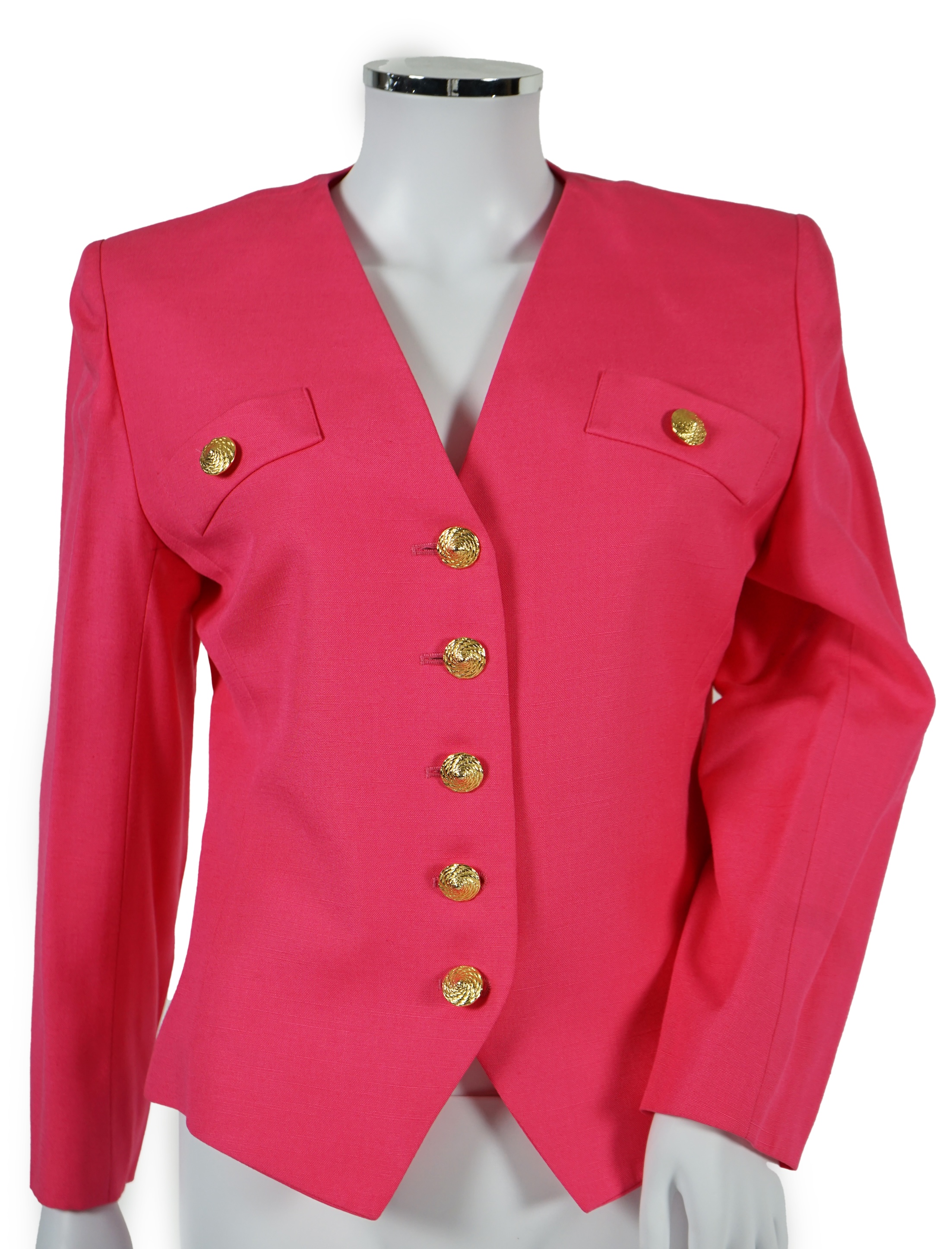 Three vintage Yves Saint Laurent variation lady's skirt suits, F 38 (UK 10). Please note alterations to make the waist smaller may have been carried out on some of the skirts. Proceeds to Happy Paws Puppy Rescue.
